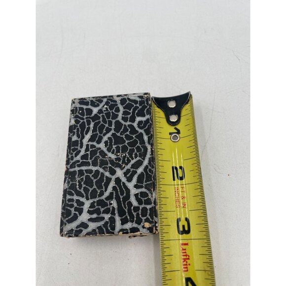 Vintage Red Mini Leather Compact With Mirror & Powder Puff In Textured Black Box - Picture 10 of 10